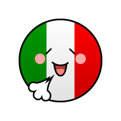 リラックスするイタリア国旗（丸型）