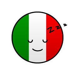 寝るイタリア国旗（丸型）