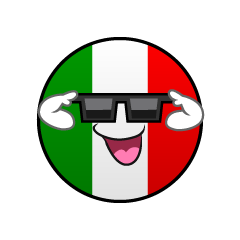 サングラスのイタリア国旗（丸型）