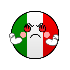 熱意のあるイタリア国旗（丸型）