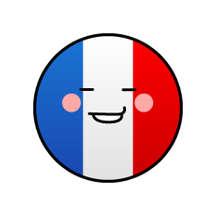 ニヤリと笑うフランス国旗（丸型）