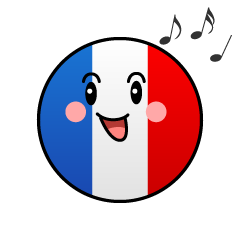 歌うフランス国旗（丸型）