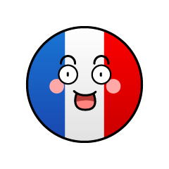 驚くフランス国旗（丸型）