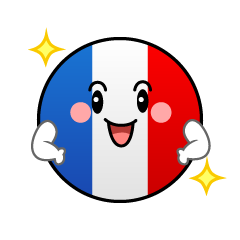 自信満々なフランス国旗（丸型）