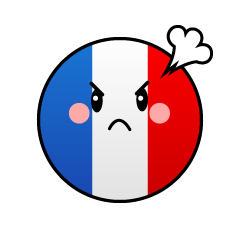 怒るフランス国旗（丸型）