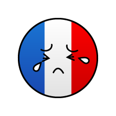 泣くフランス国旗（丸型）