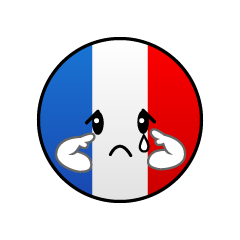 悲しいフランス国旗（丸型）