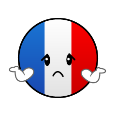 困るフランス国旗（丸型）