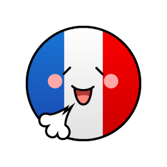 リラックスするフランス国旗（丸型）