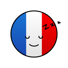 寝るフランス国旗（丸型）