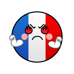 熱意のあるフランス国旗（丸型）