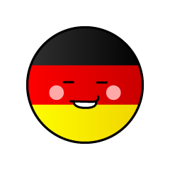 ニヤリと笑うドイツ国旗（丸型）