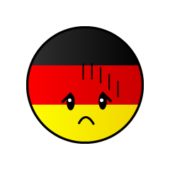 落ち込むドイツ国旗（丸型）