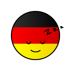 寝るドイツ国旗（丸型）