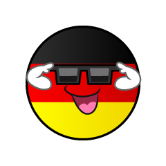 サングラスのドイツ国旗（丸型）