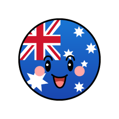 笑顔のオーストラリア国旗（丸型）