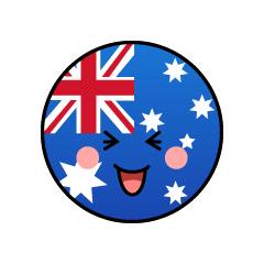 笑うオーストラリア国旗（丸型）