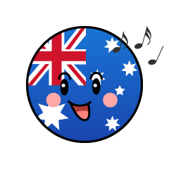 歌うオーストラリア国旗（丸型）