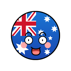 驚くオーストラリア国旗（丸型）