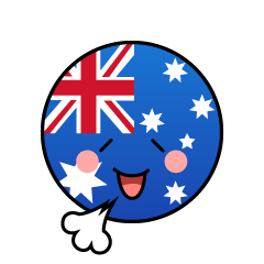 リラックスするオーストラリア国旗（丸型）