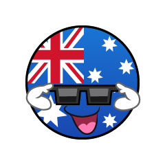 サングラスのオーストラリア国旗（丸型）
