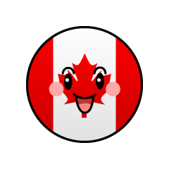 笑顔のカナダ国旗（丸型）