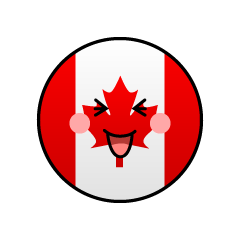 笑うカナダ国旗（丸型）