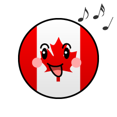 歌うカナダ国旗（丸型）
