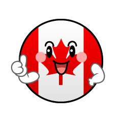 いいね！のカナダ国旗（丸型）