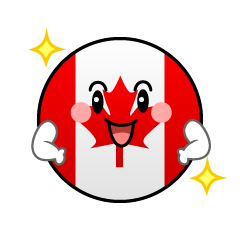 自信満々なカナダ国旗（丸型）