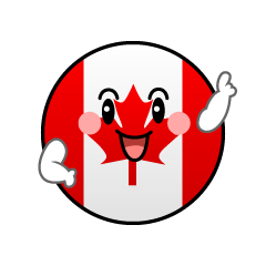 指差しカナダ国旗（丸型）