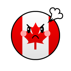 怒るカナダ国旗（丸型）