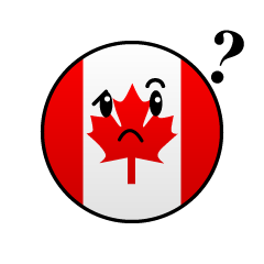 落ち込むカナダ国旗 丸型 のかわいいイラスト素材 Illustcute
