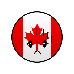 落ち込むカナダ国旗（丸型）
