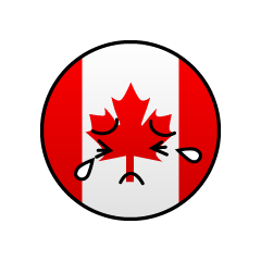 泣くカナダ国旗（丸型）