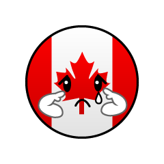 悲しいカナダ国旗（丸型）