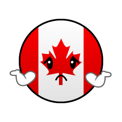 困るカナダ国旗（丸型）