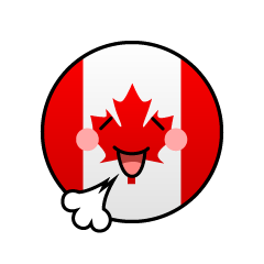 リラックスするカナダ国旗（丸型）