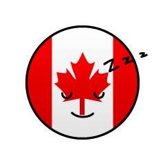 寝るカナダ国旗（丸型）