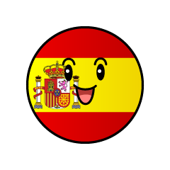 笑顔のスペイン国旗（丸型）