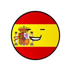 ニヤリと笑うスペイン国旗（丸型）