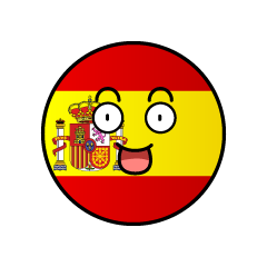 驚くスペイン国旗（丸型）