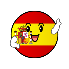 指差しスペイン国旗（丸型）