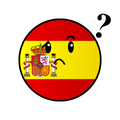 かわいい寝るスペイン国旗 丸型 のイラスト素材 Illustcute