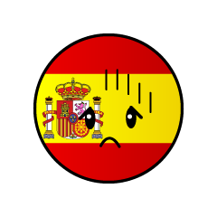 落ち込むスペイン国旗（丸型）