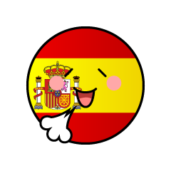 リラックスするスペイン国旗（丸型）