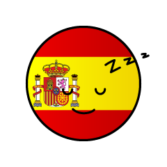 寝るスペイン国旗（丸型）