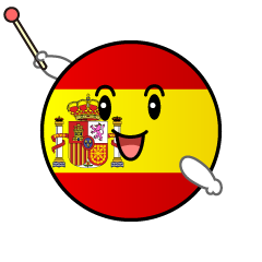 説明するスペイン国旗（丸型）