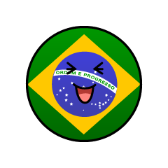 笑うブラジル国旗（丸型）