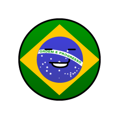 ニヤリと笑うブラジル国旗（丸型）